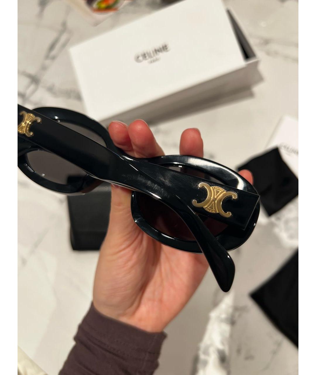 CELINE Черные пластиковые солнцезащитные очки, фото 4