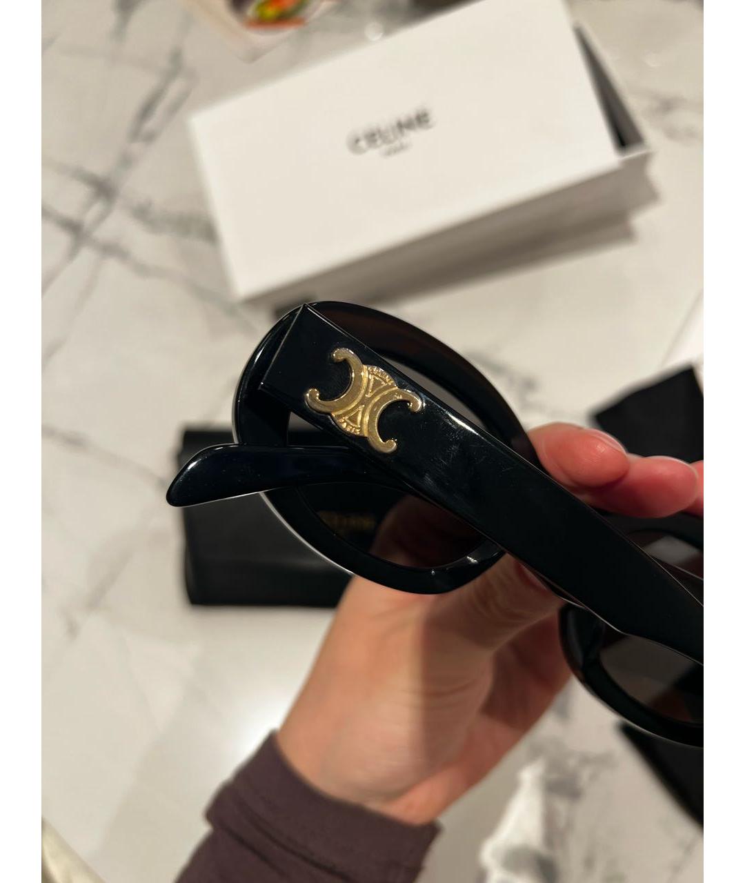 CELINE Черные пластиковые солнцезащитные очки, фото 3