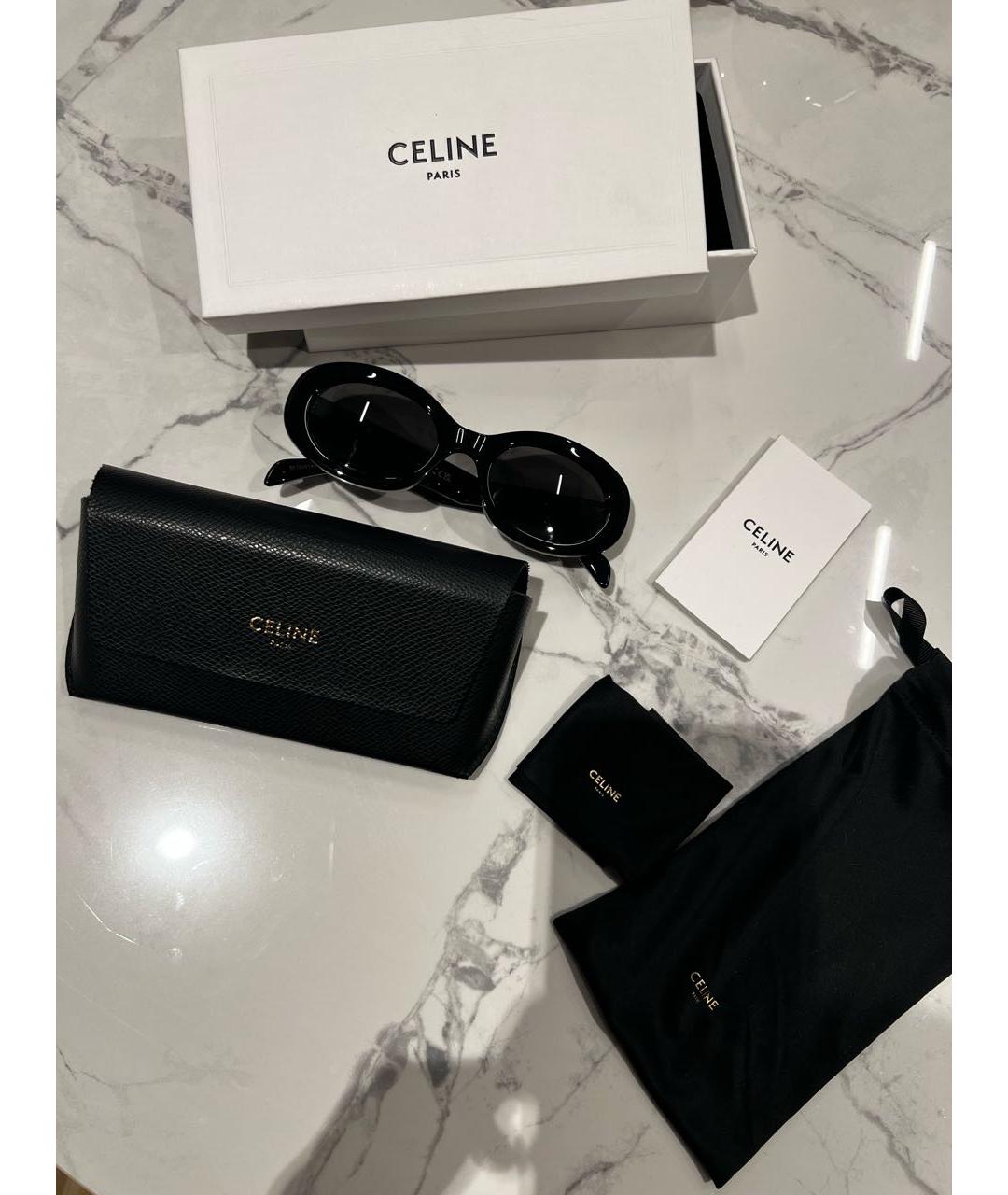 CELINE Черные пластиковые солнцезащитные очки, фото 2