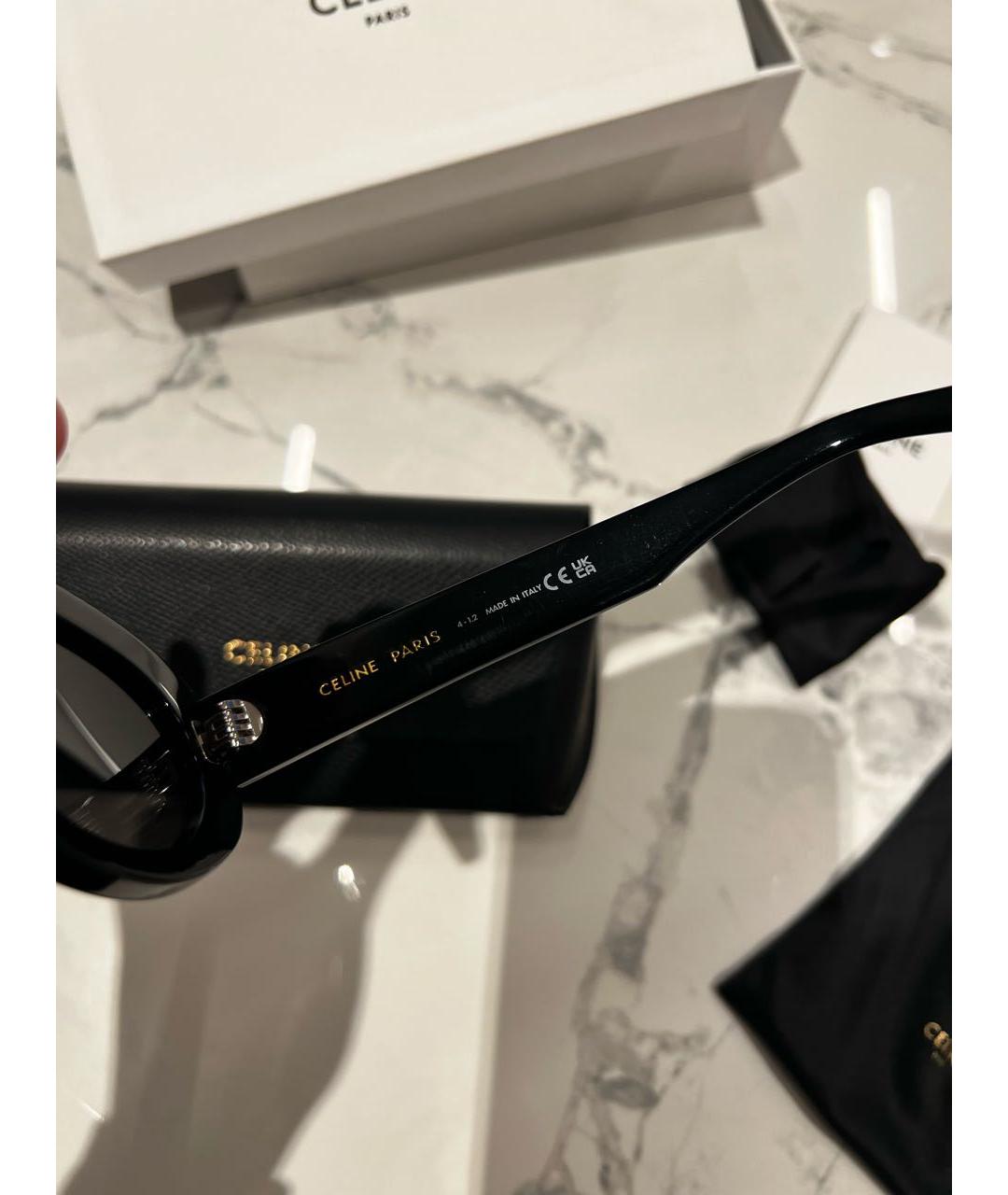 CELINE Черные пластиковые солнцезащитные очки, фото 5