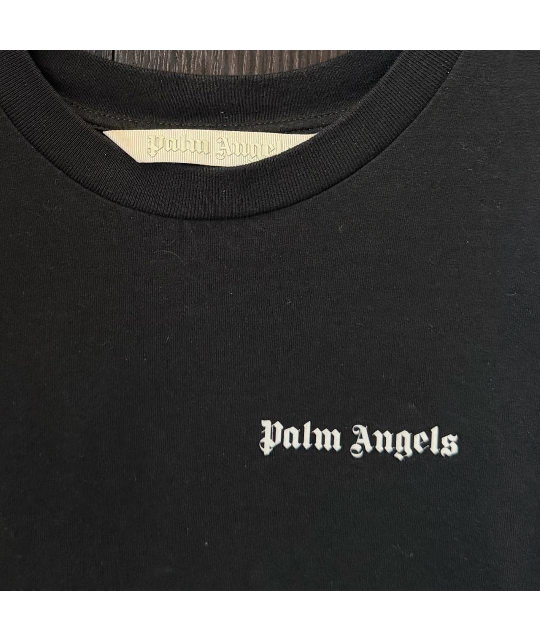 PALM ANGELS Черная хлопковая футболка, фото 4