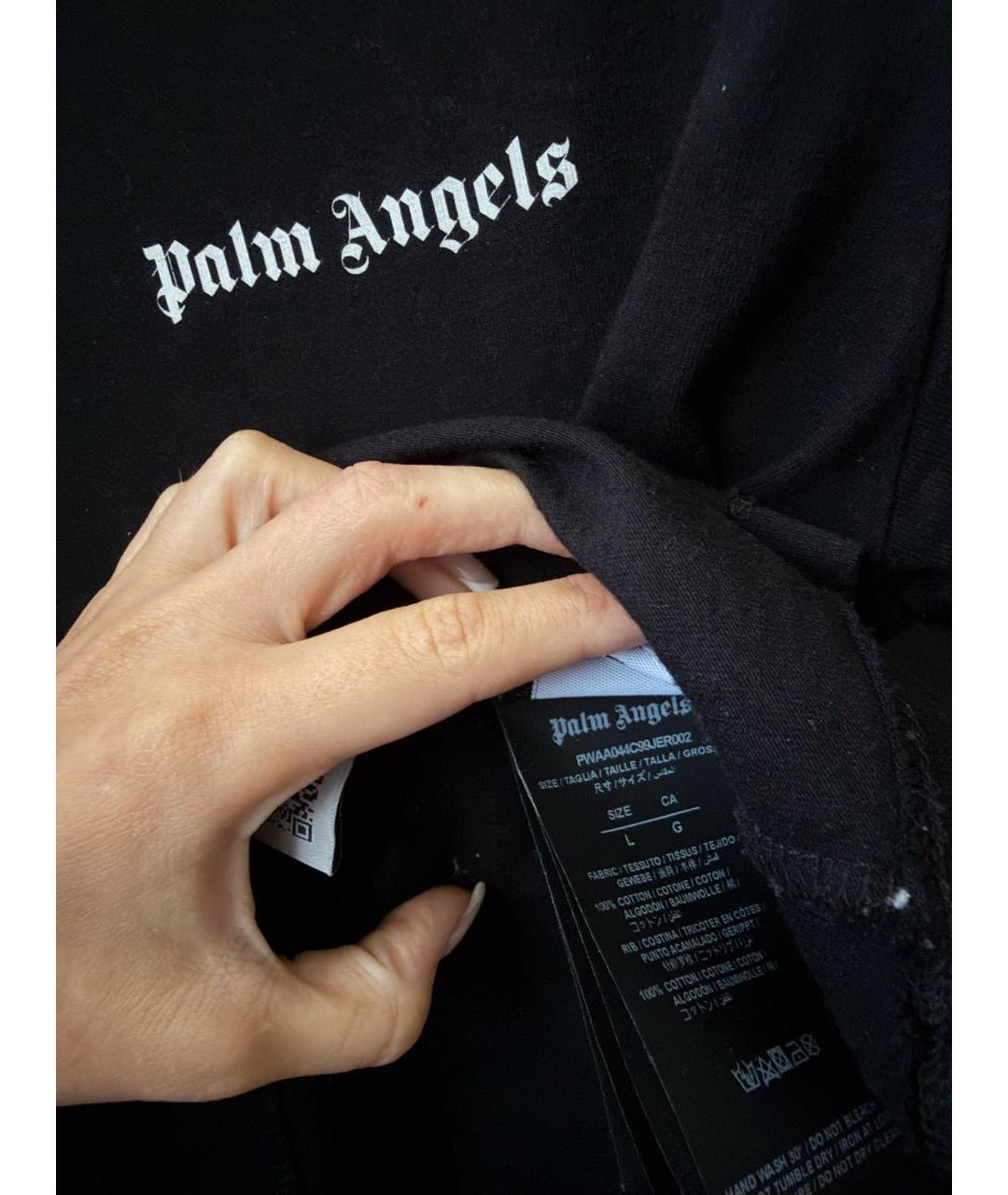 PALM ANGELS Черная хлопковая футболка, фото 5
