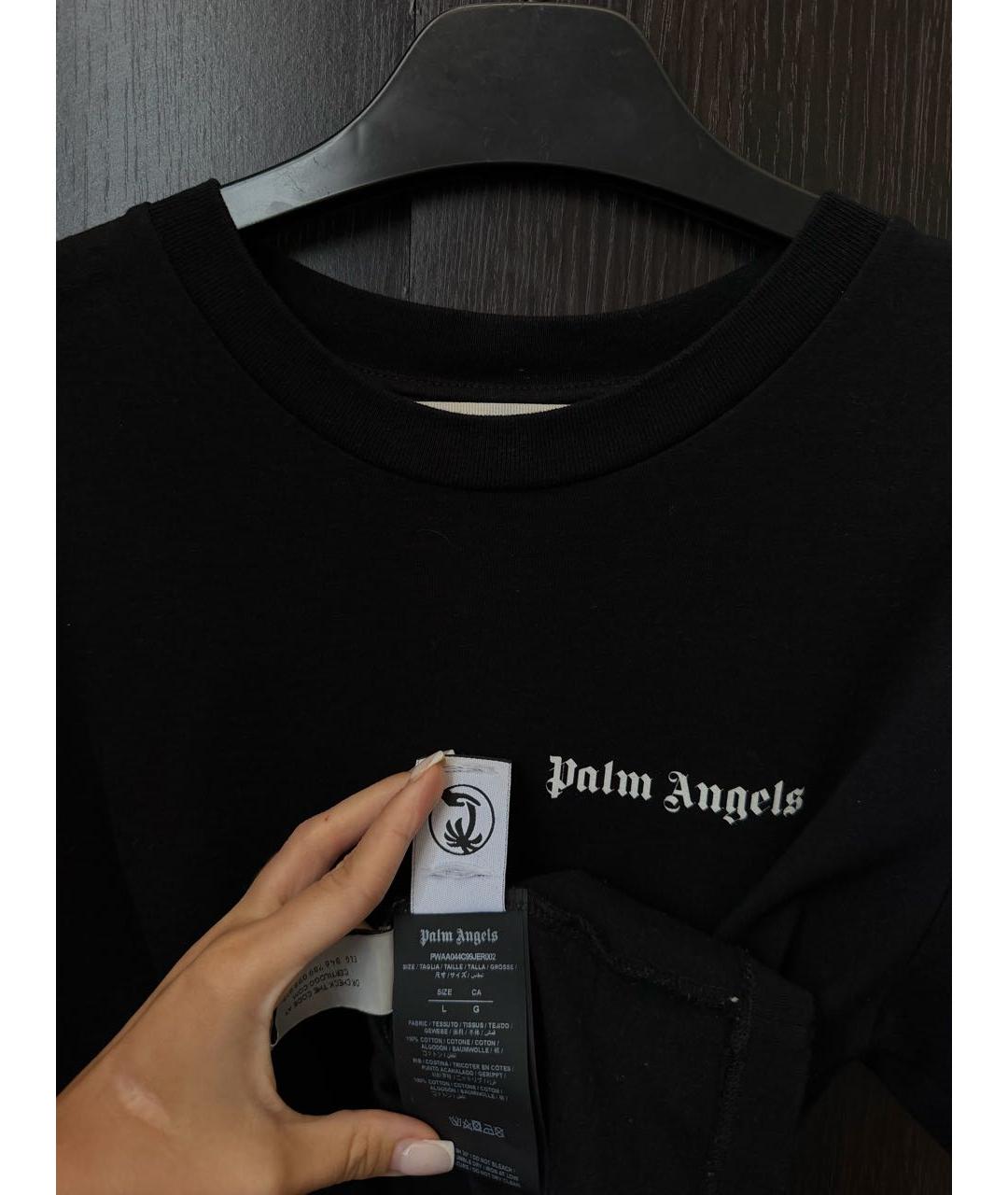 PALM ANGELS Черная хлопковая футболка, фото 3