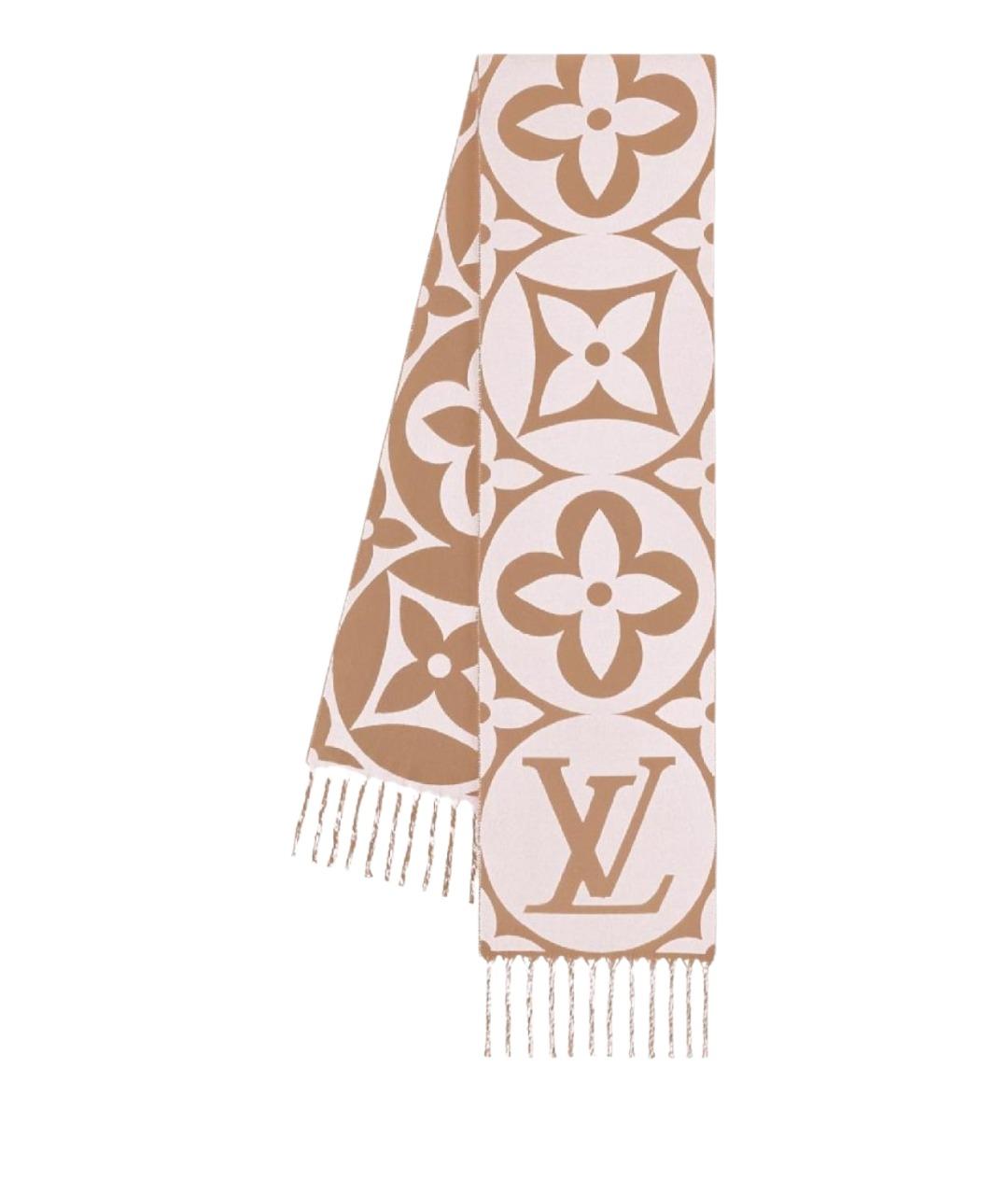 LOUIS VUITTON Розовый шерстяной шарф, фото 1