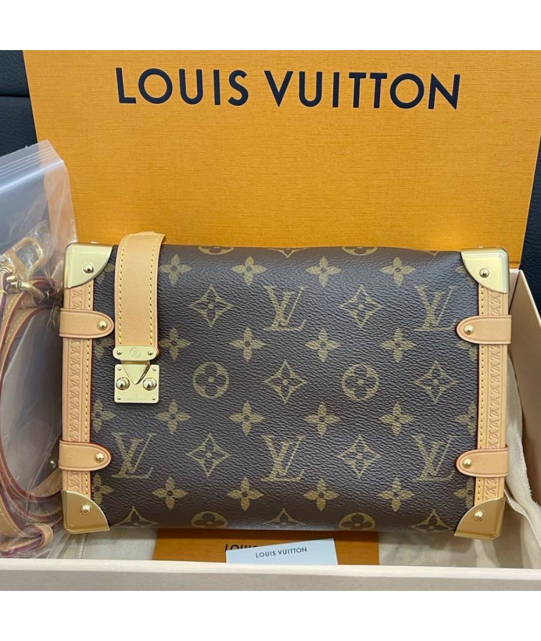LOUIS VUITTON Коричневая сумка с короткими ручками из канвы, фото 3