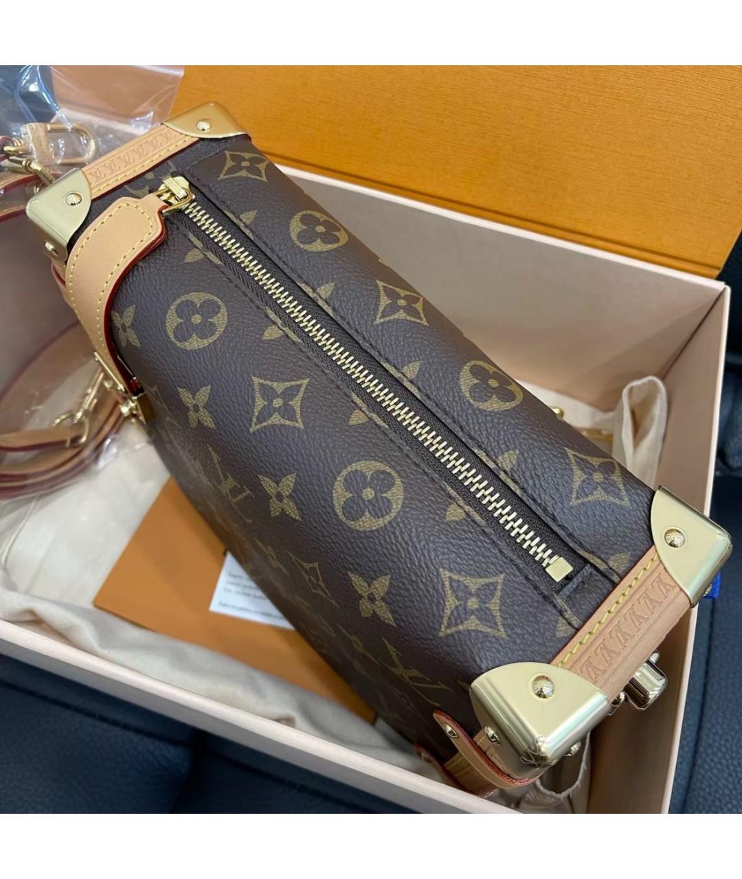 LOUIS VUITTON Коричневая сумка с короткими ручками из канвы, фото 4