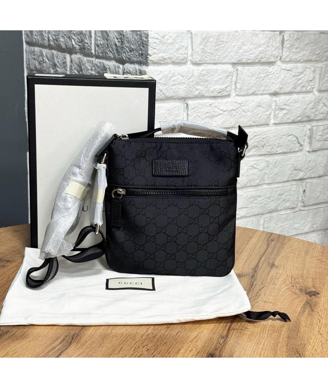 GUCCI Черная тканевая сумка на плечо, фото 3