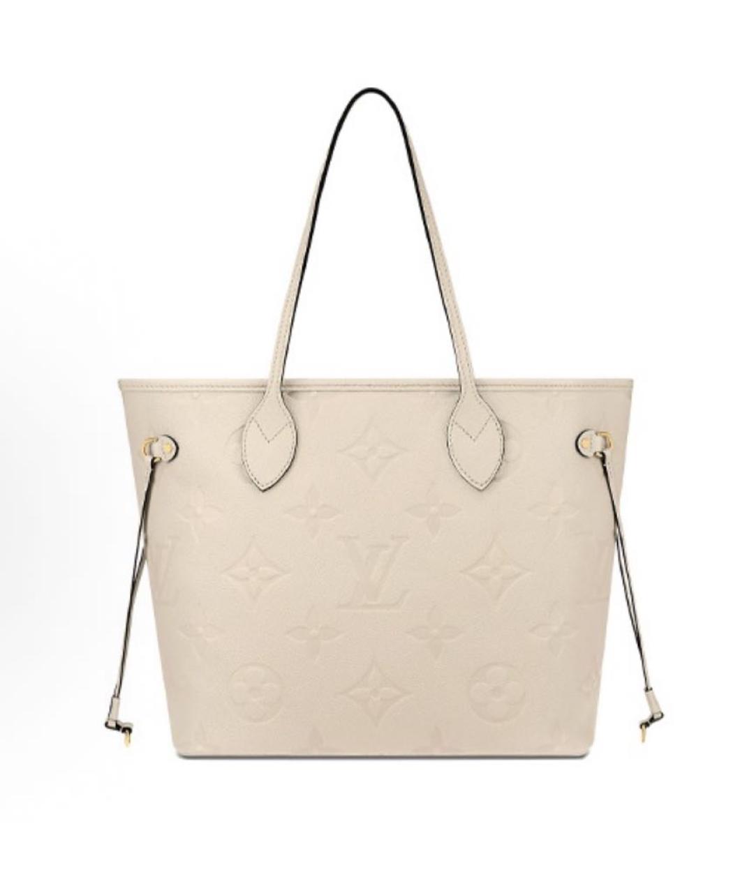 LOUIS VUITTON Бежевая кожаная сумка тоут, фото 5