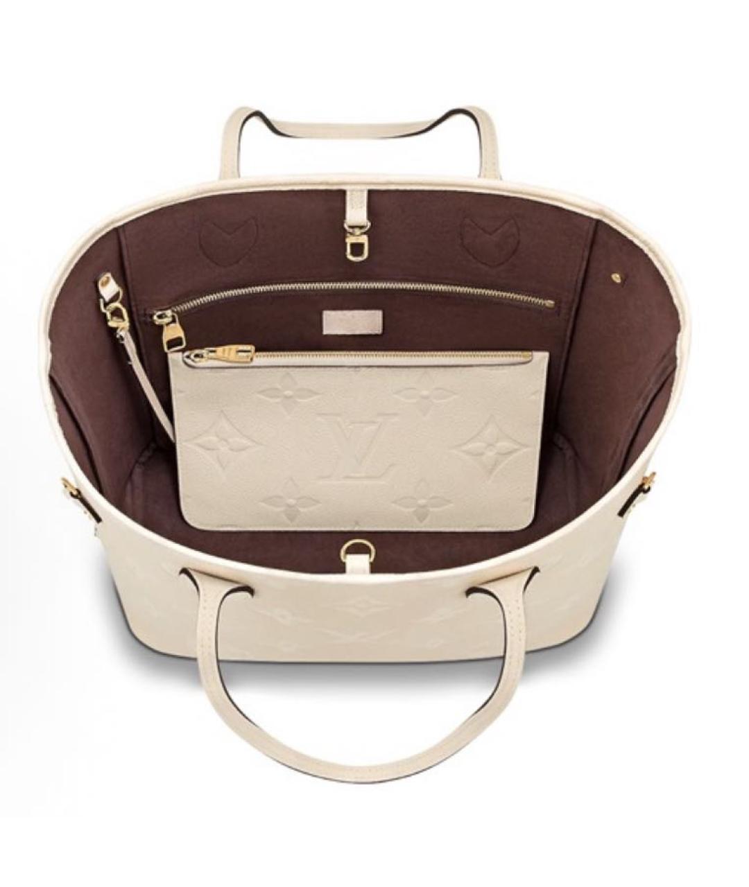 LOUIS VUITTON Бежевая кожаная сумка тоут, фото 2