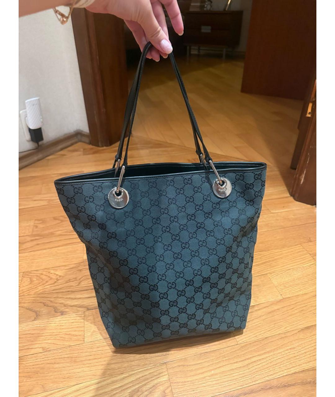 GUCCI Зеленая тканевая сумка тоут, фото 8