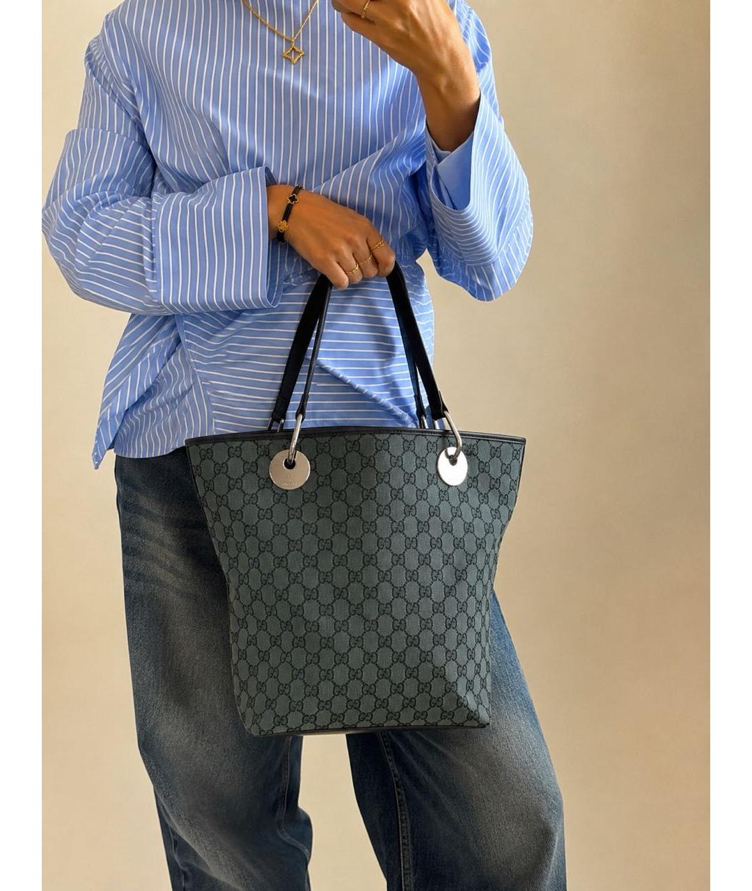 GUCCI Зеленая тканевая сумка тоут, фото 2
