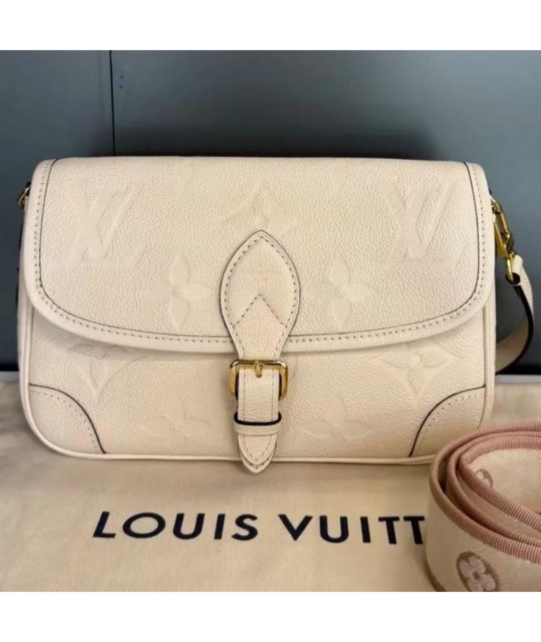 LOUIS VUITTON Бежевая кожаная сумка через плечо, фото 3