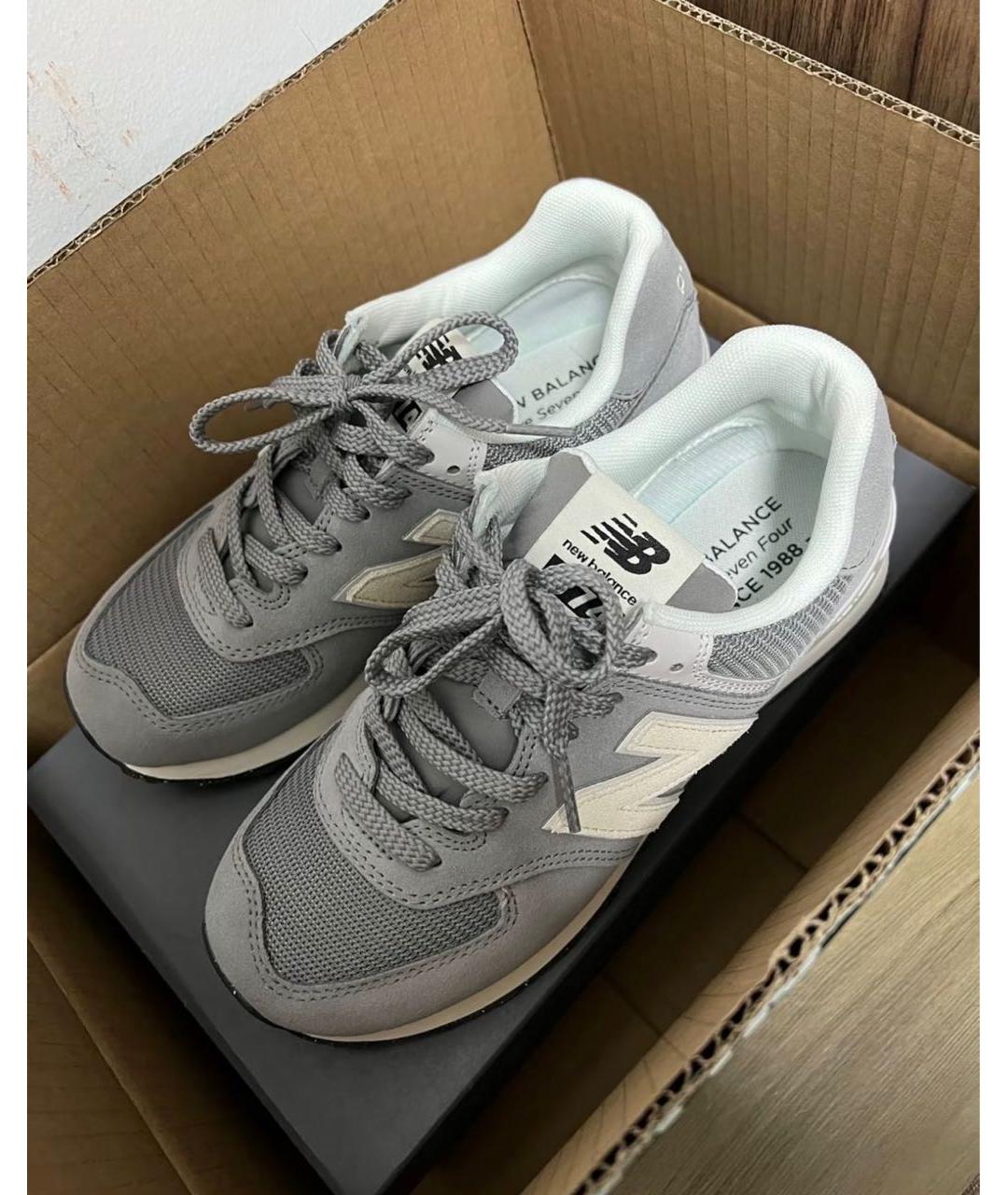 NEW BALANCE Серые замшевые кроссовки, фото 3