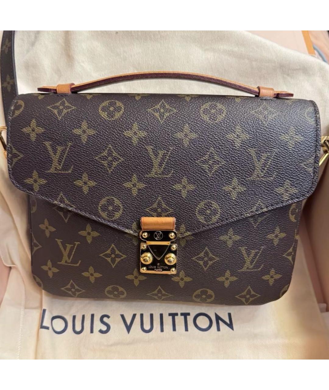 LOUIS VUITTON Коричневая сумка через плечо из канвы, фото 3