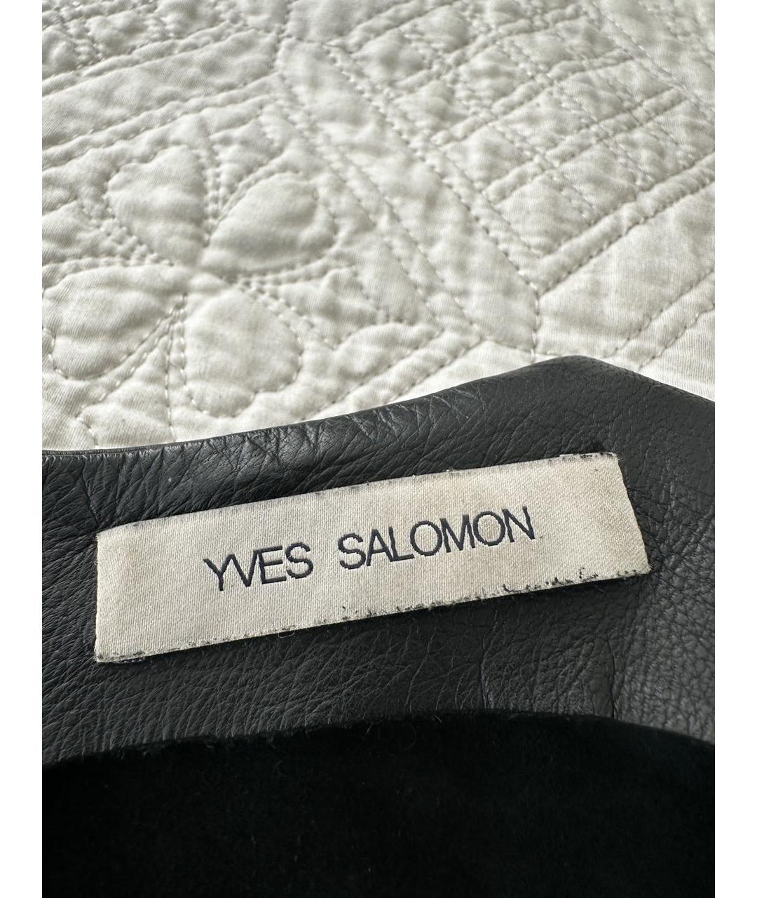 YVES SALOMON Черное кожаное повседневное платье, фото 3