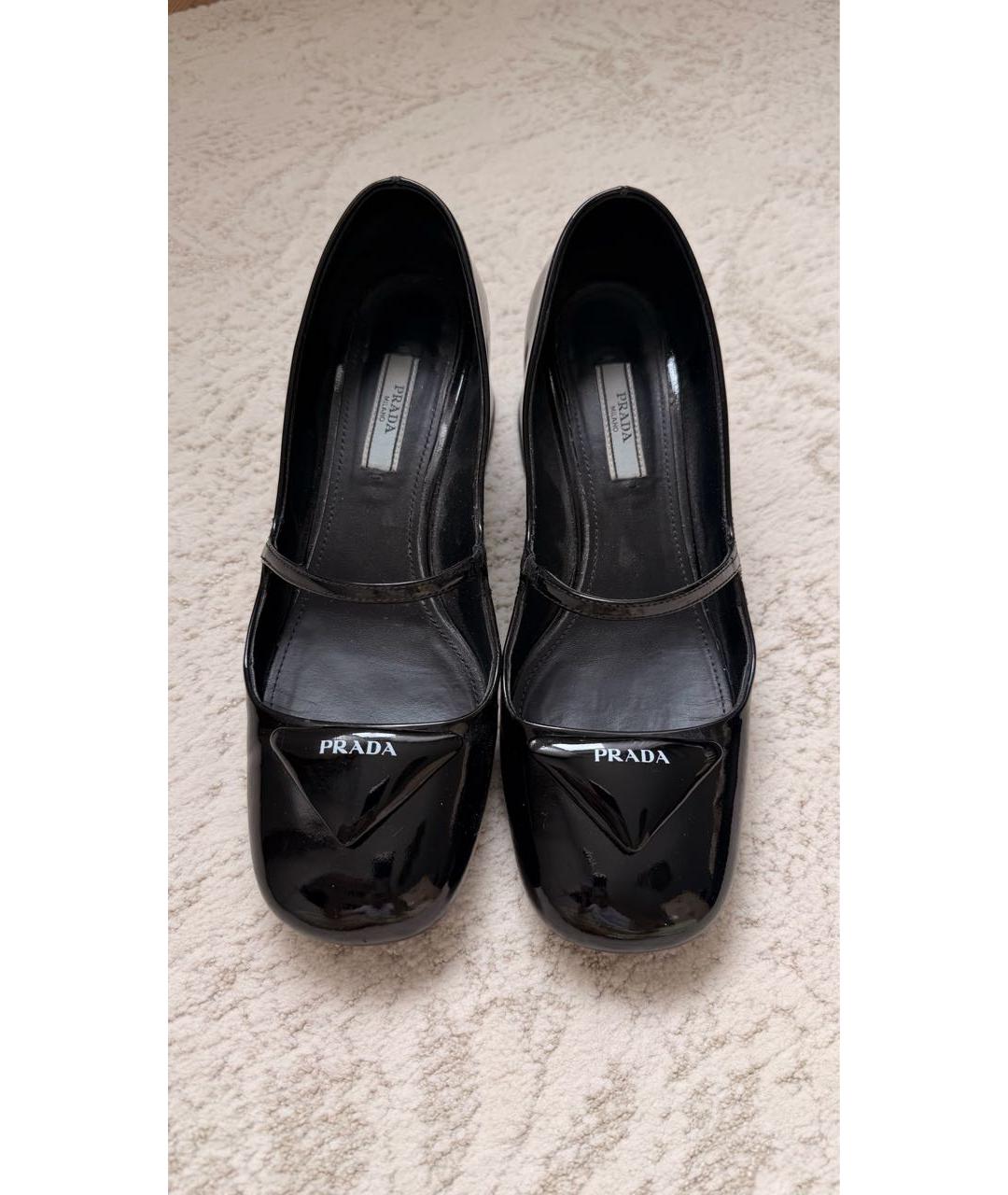 PRADA Черные кожаные туфли, фото 3