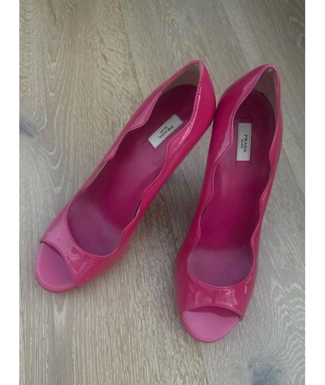 PRADA Коралловые кожаные босоножки, фото 2