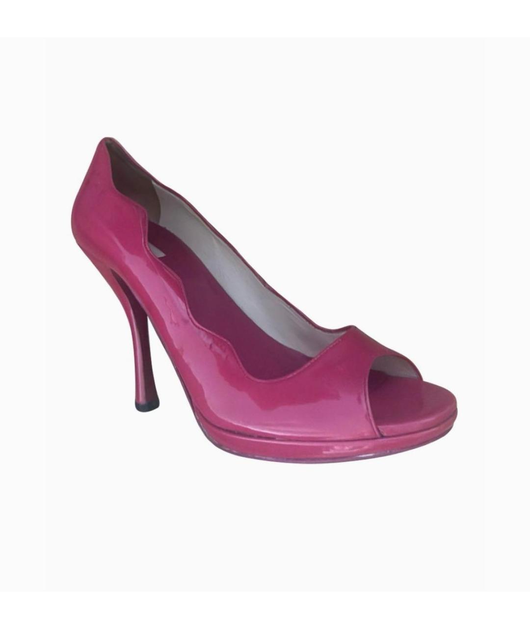PRADA Коралловые кожаные босоножки, фото 1