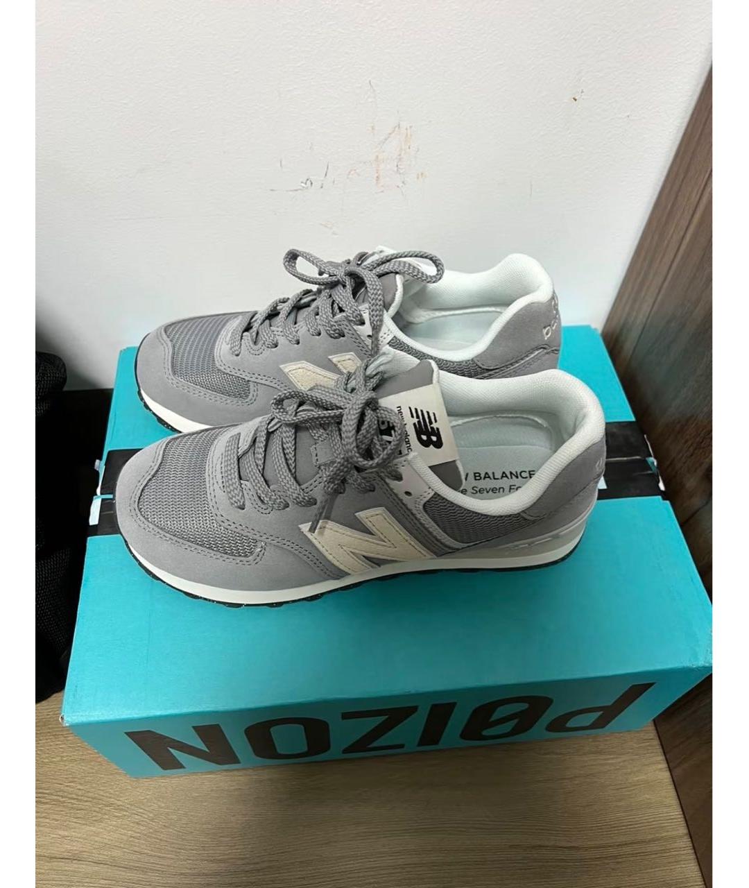 NEW BALANCE Серые замшевые низкие кроссовки / кеды, фото 4