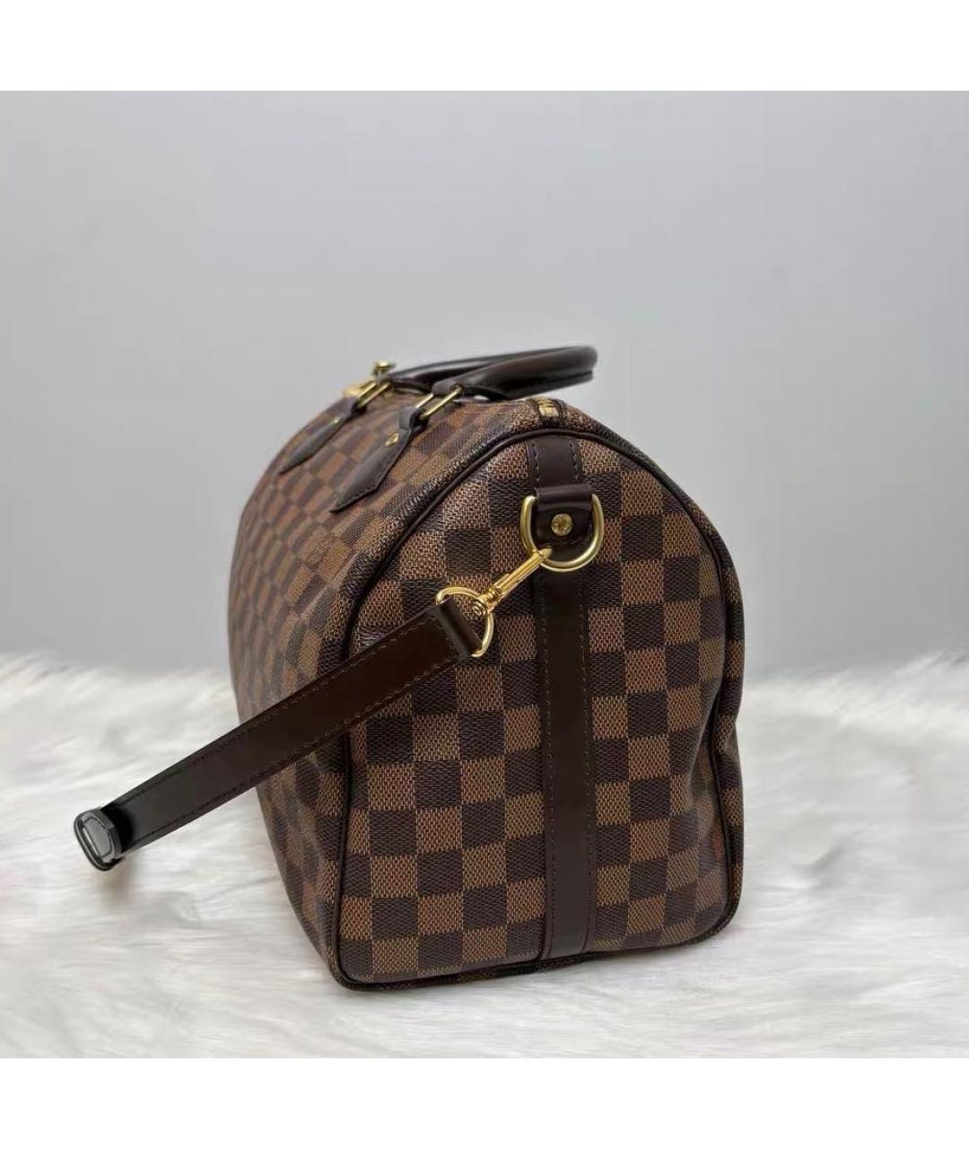 LOUIS VUITTON Коричневая сумка с короткими ручками из канвы, фото 5