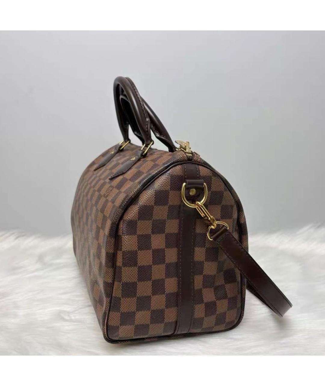 LOUIS VUITTON Коричневая сумка с короткими ручками из канвы, фото 6