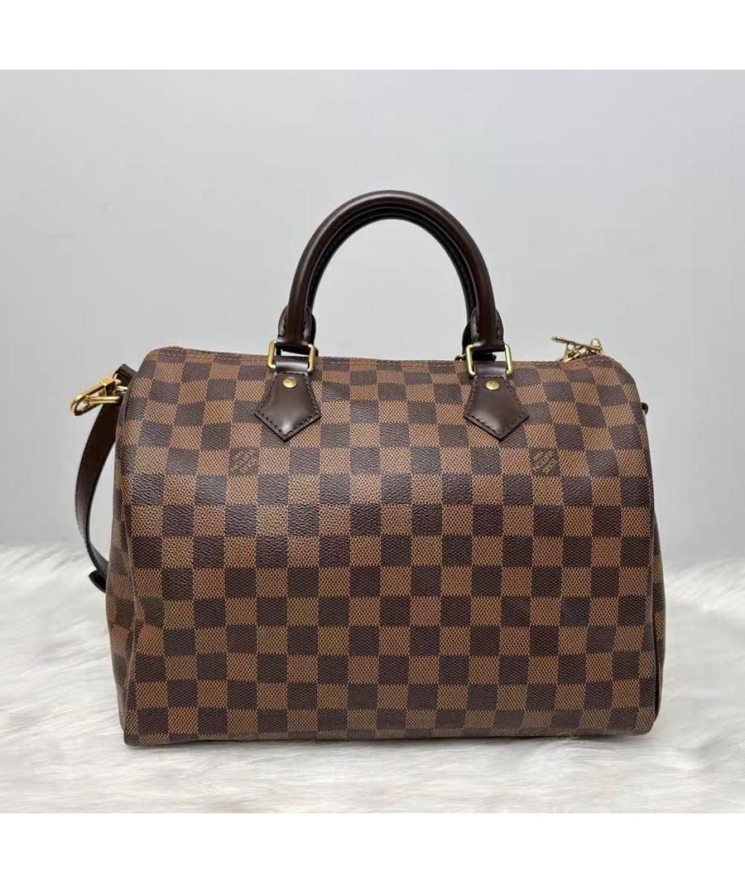 LOUIS VUITTON Коричневая сумка с короткими ручками из канвы, фото 2