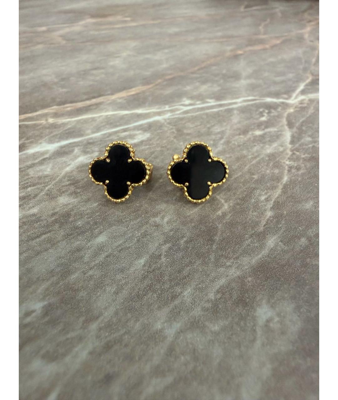 VAN CLEEF & ARPELS Черные серьги из желтого золота, фото 5