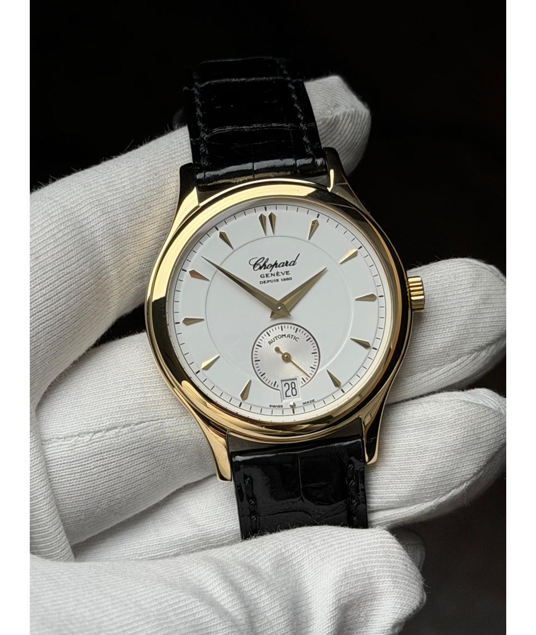 CHOPARD Белые часы из желтого золота, фото 2