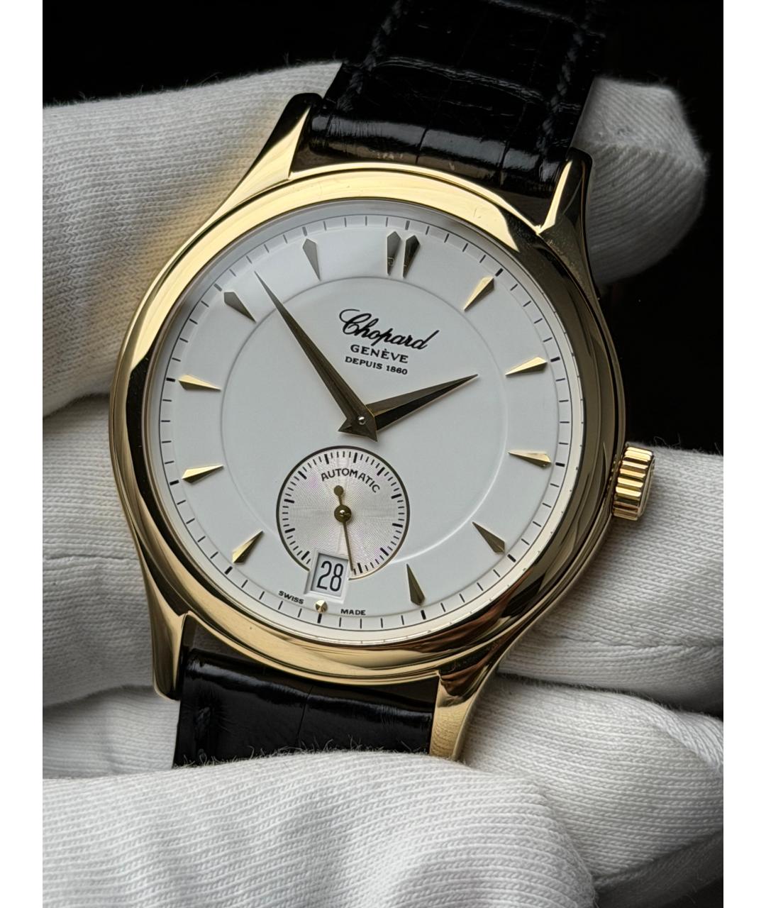 CHOPARD Белые часы из желтого золота, фото 3