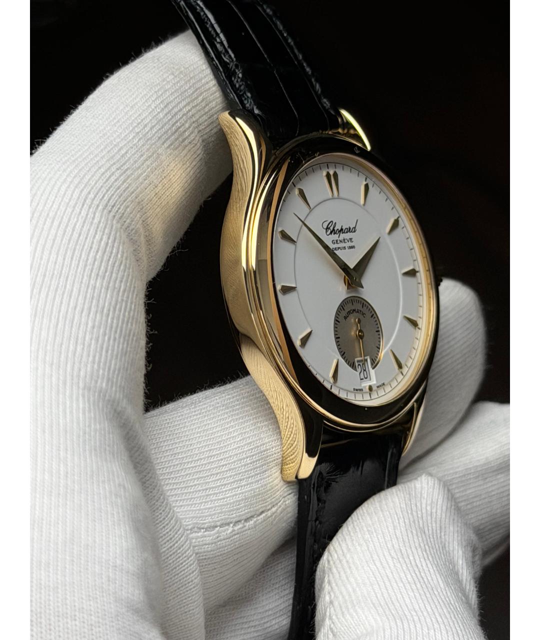 CHOPARD Белые часы из желтого золота, фото 5