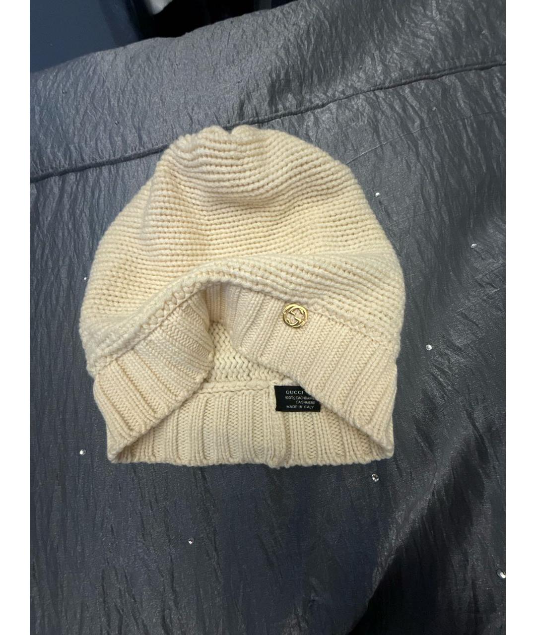 GUCCI Бежевая кашемировая шапка, фото 3