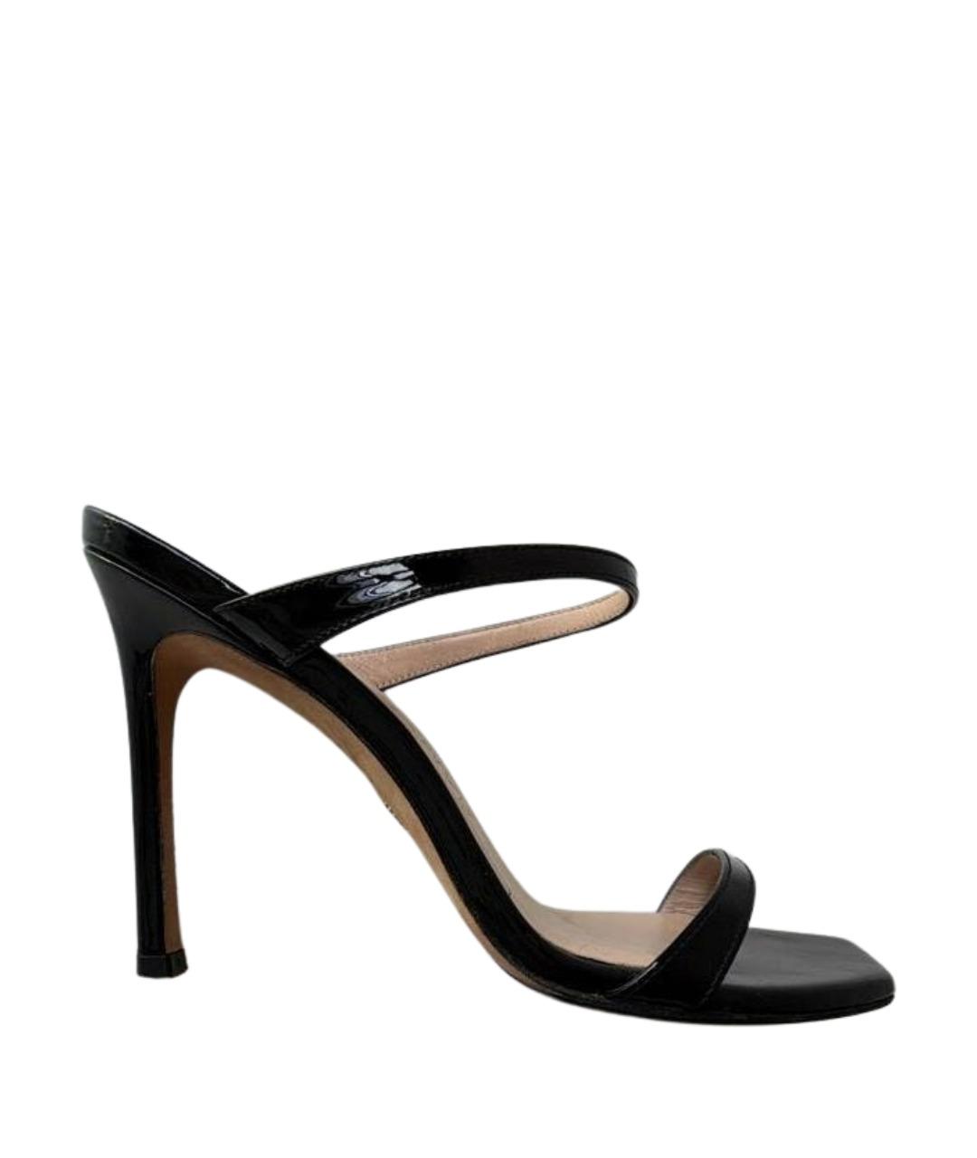 STUART WEITZMAN Черные мюли из лакированной кожи, фото 1