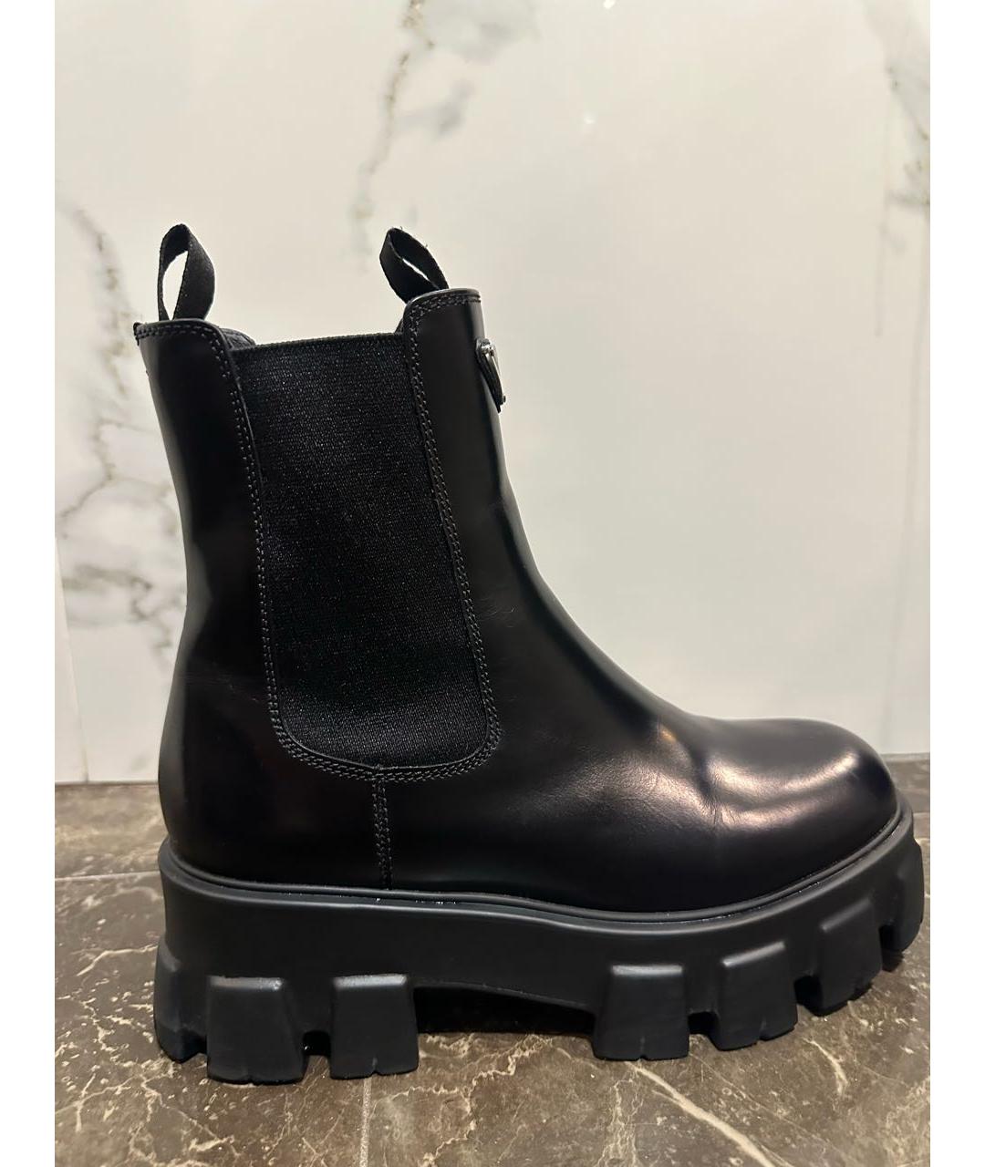 PRADA Черные кожаные ботинки, фото 5