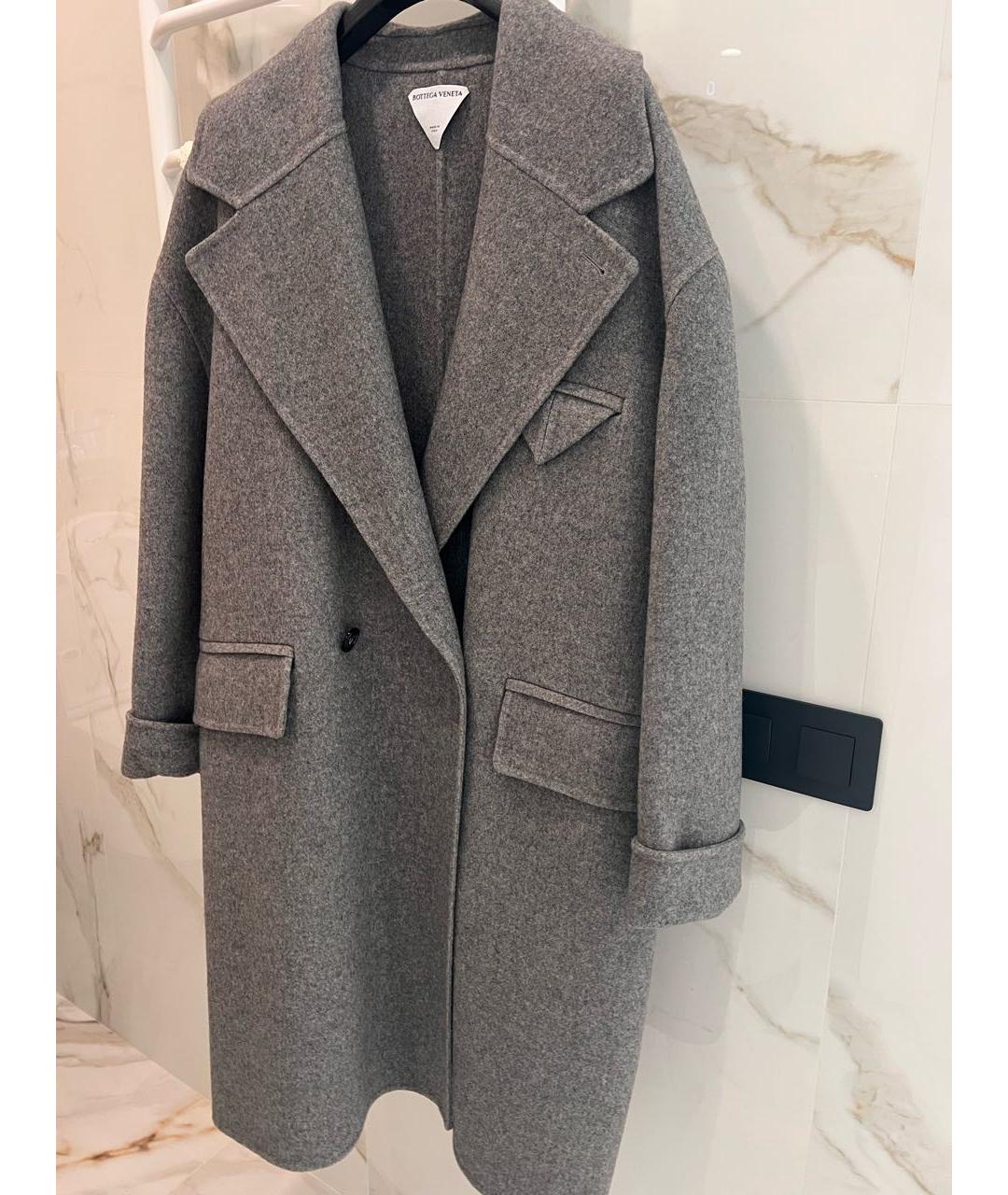 BOTTEGA VENETA Серое кашемировое пальто, фото 2