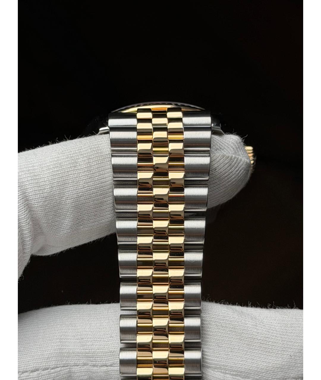 ROLEX Черные часы из желтого золота, фото 8