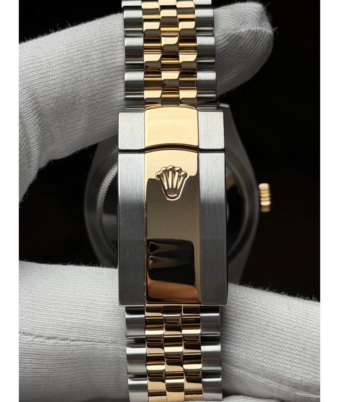 ROLEX Черные часы из желтого золота, фото 9