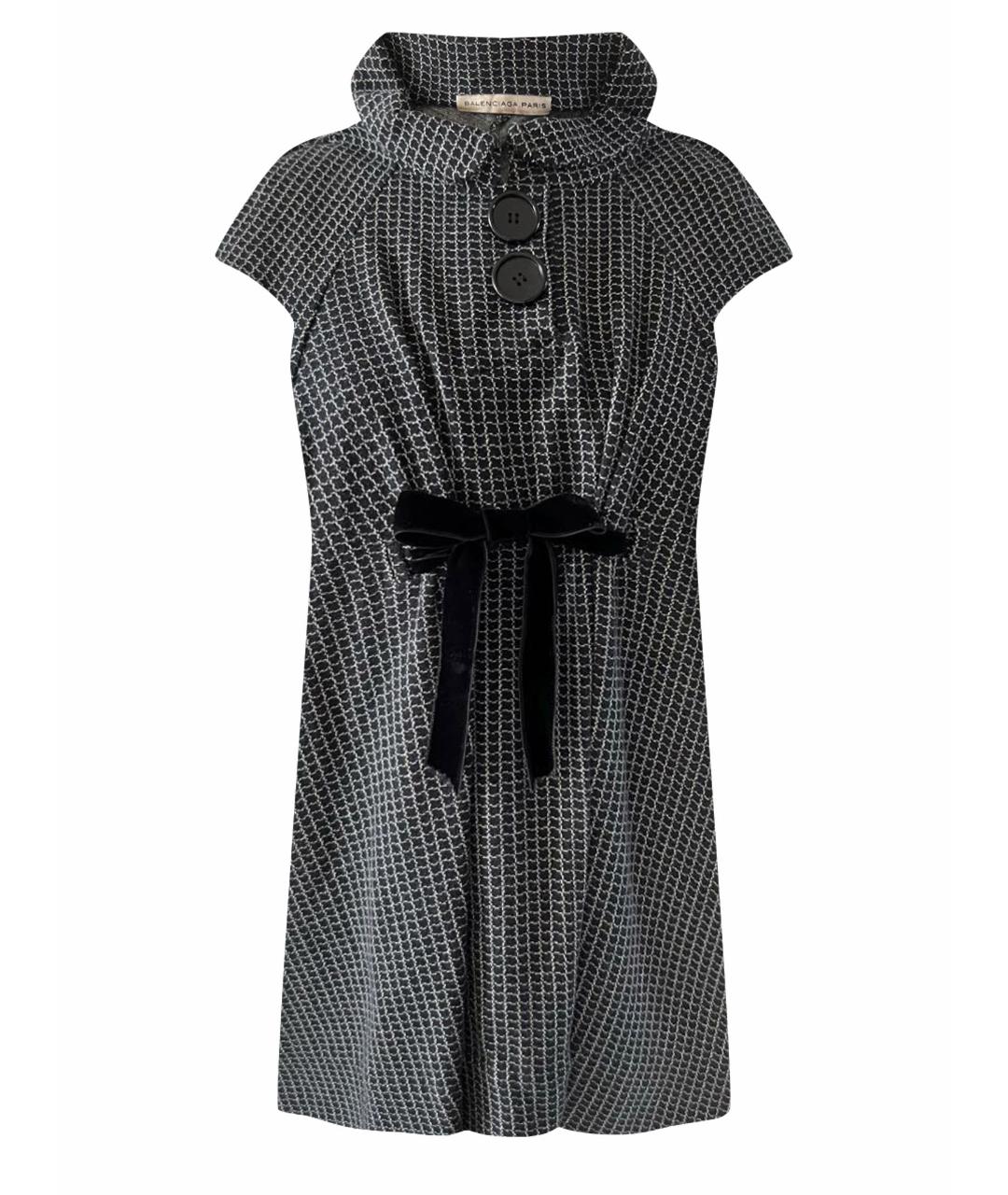 BALENCIAGA Черное шерстяное повседневное платье, фото 1