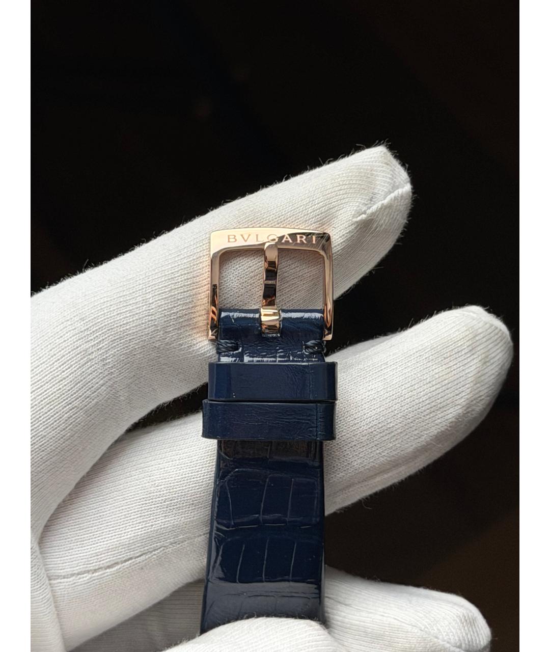 BVLGARI Темно-синие часы из розового золота, фото 7