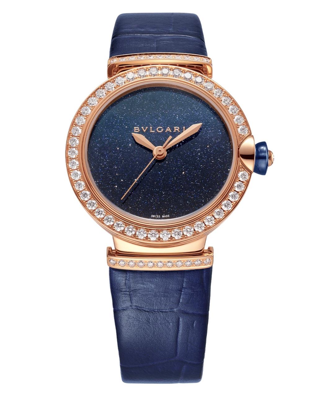 BVLGARI Темно-синие часы из розового золота, фото 10