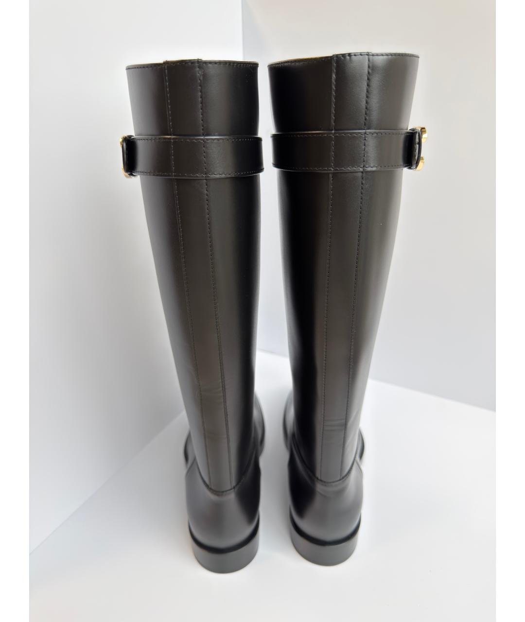CHANEL Черные кожаные сапоги, фото 4