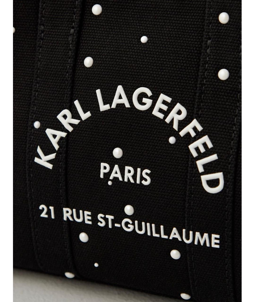 KARL LAGERFELD Черная хлопковая сумка с короткими ручками, фото 3