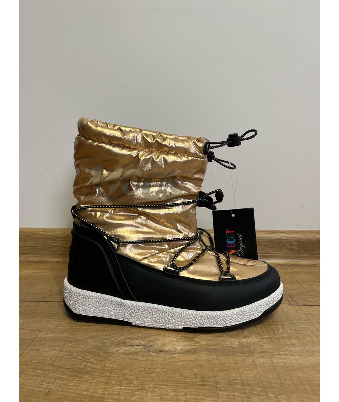 MOON BOOT Золотые синтетические сапоги, фото 9