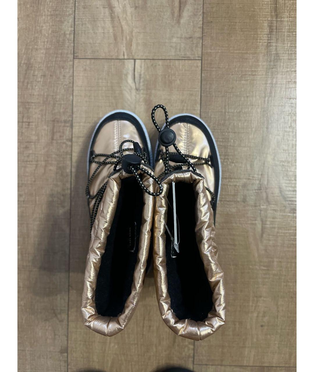 MOON BOOT Золотые синтетические сапоги, фото 3