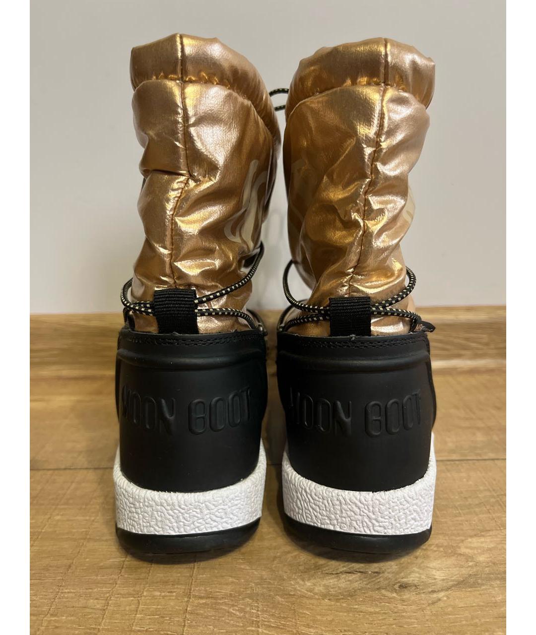 MOON BOOT Золотые синтетические сапоги, фото 4