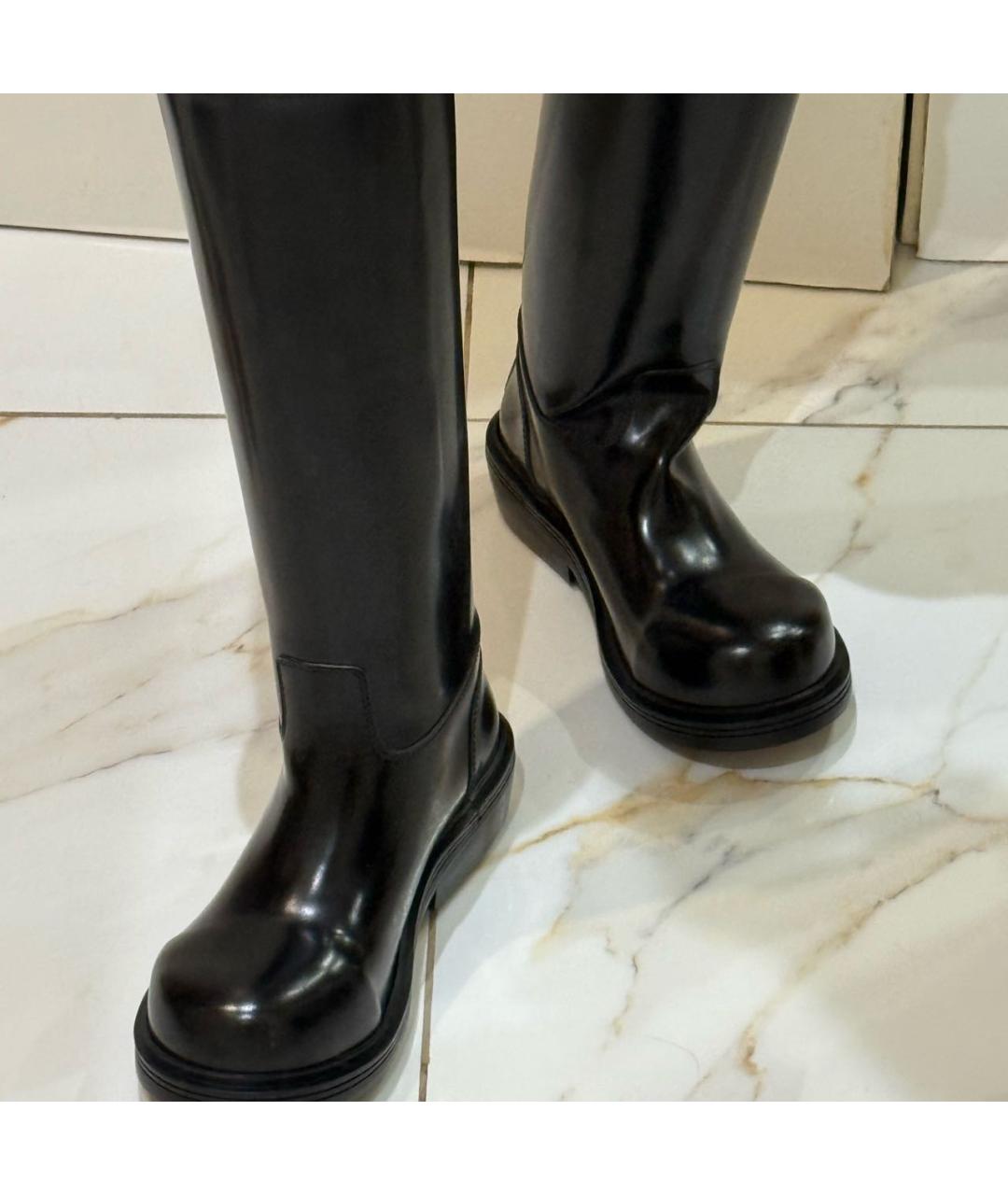 BOTTEGA VENETA Черные кожаные сапоги, фото 3