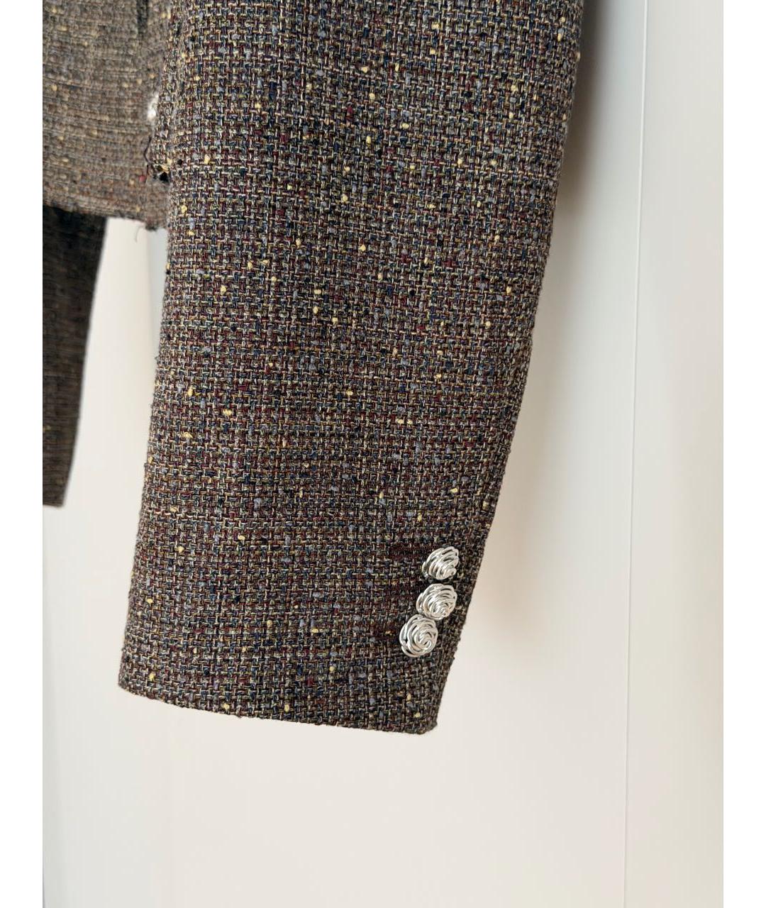 CHANEL Хаки твидовый костюм с брюками, фото 8