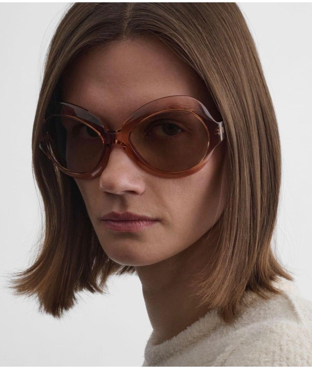 PHOEBE PHILO Бежевые пластиковые солнцезащитные очки, фото 8