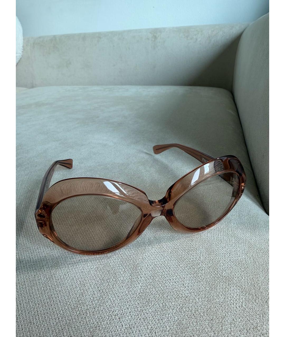 PHOEBE PHILO Бежевые пластиковые солнцезащитные очки, фото 2