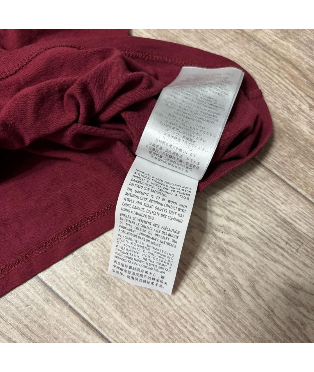GUCCI Бордовая хлопковая футболка, фото 6