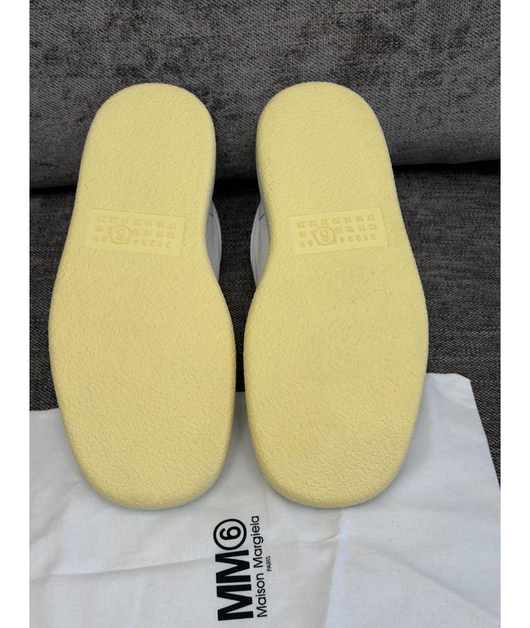 MM6 MAISON MARGIELA Белые кожаные низкие кроссовки / кеды, фото 5